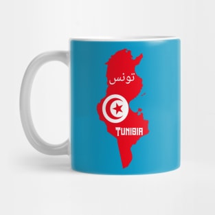 Tunisia flag & map Mug